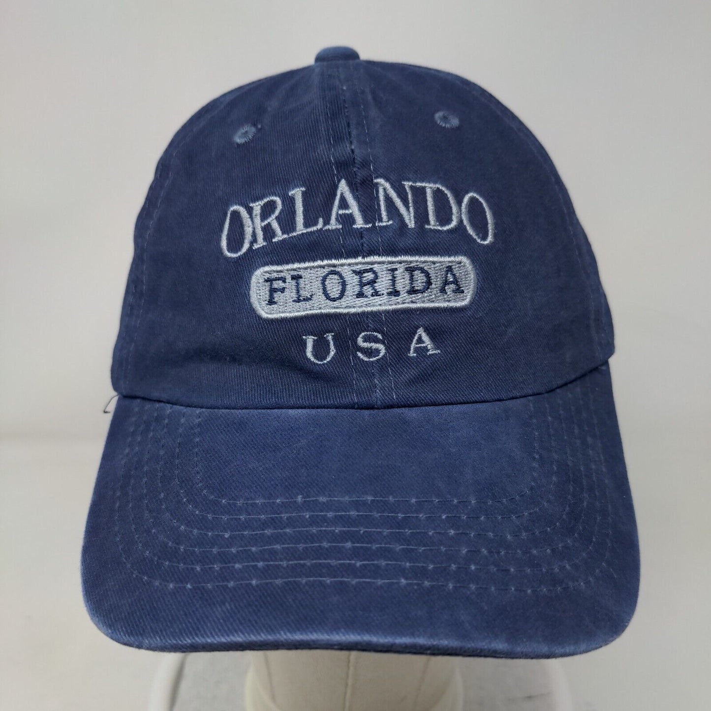 Orlando Florida USA Slideback Hat Blue One Size Adjustable Embroidered Cotton