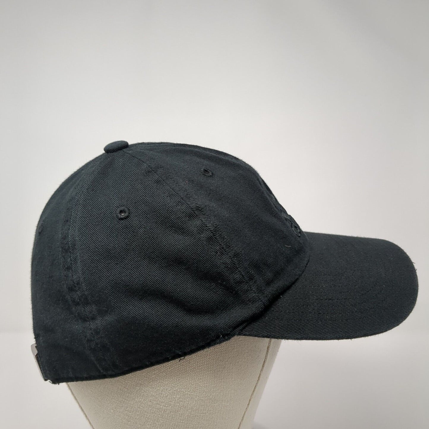 Adidas Slideback Hat Black One Size Adjustable Embroidered Vented Holes 6 Panel