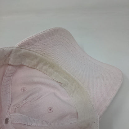 Happy Hour Slideback Hat Pink One Size Adjustable Embroidered Vented Holes Rubi