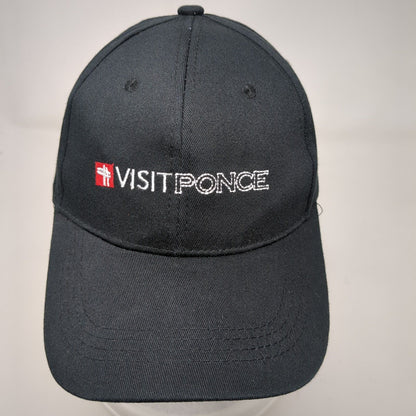 Visit Ponce Slideback Hat Black OSFA Adjustable Embroidered 6 Panel