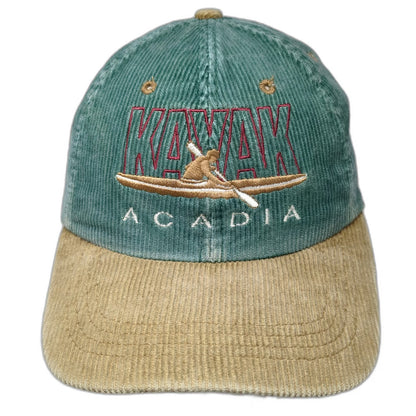 SCI Baseball Cap Green One Size Kayak Acadia Bar Harbor Maine Corduroy Hat