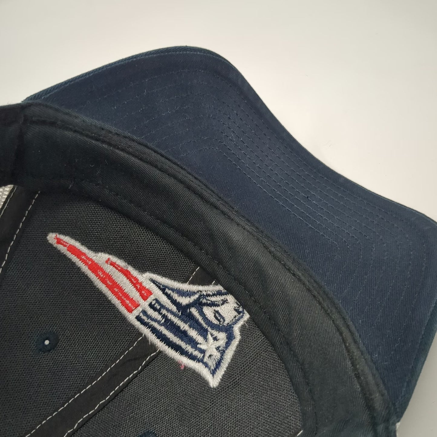NFL Team Apparel New England Patriots Blue Trucker Hat One Size Snapback Mesh
