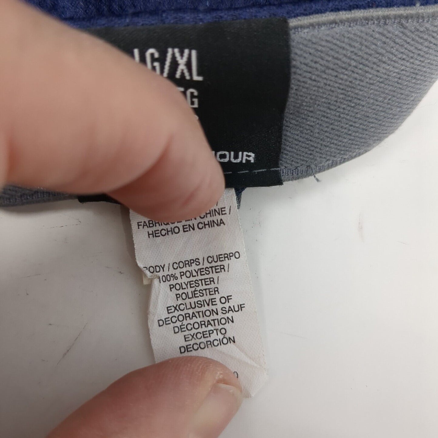 Under Armour Fitted Hat Blue Large/XL Solid Embroidered Logo 6 Panel