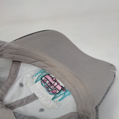 Camping Hair Don't Care Strapback Trucker Hat Gray One Size Katydid
