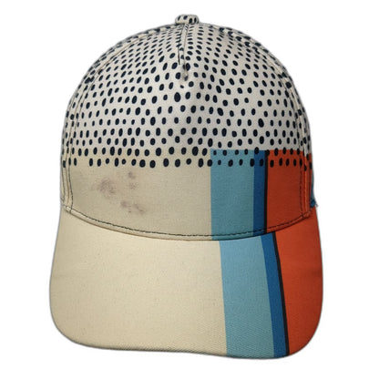 5 Panel Hat Beige Blue Orange Black One Size Abstract Pattern Dots Stripes