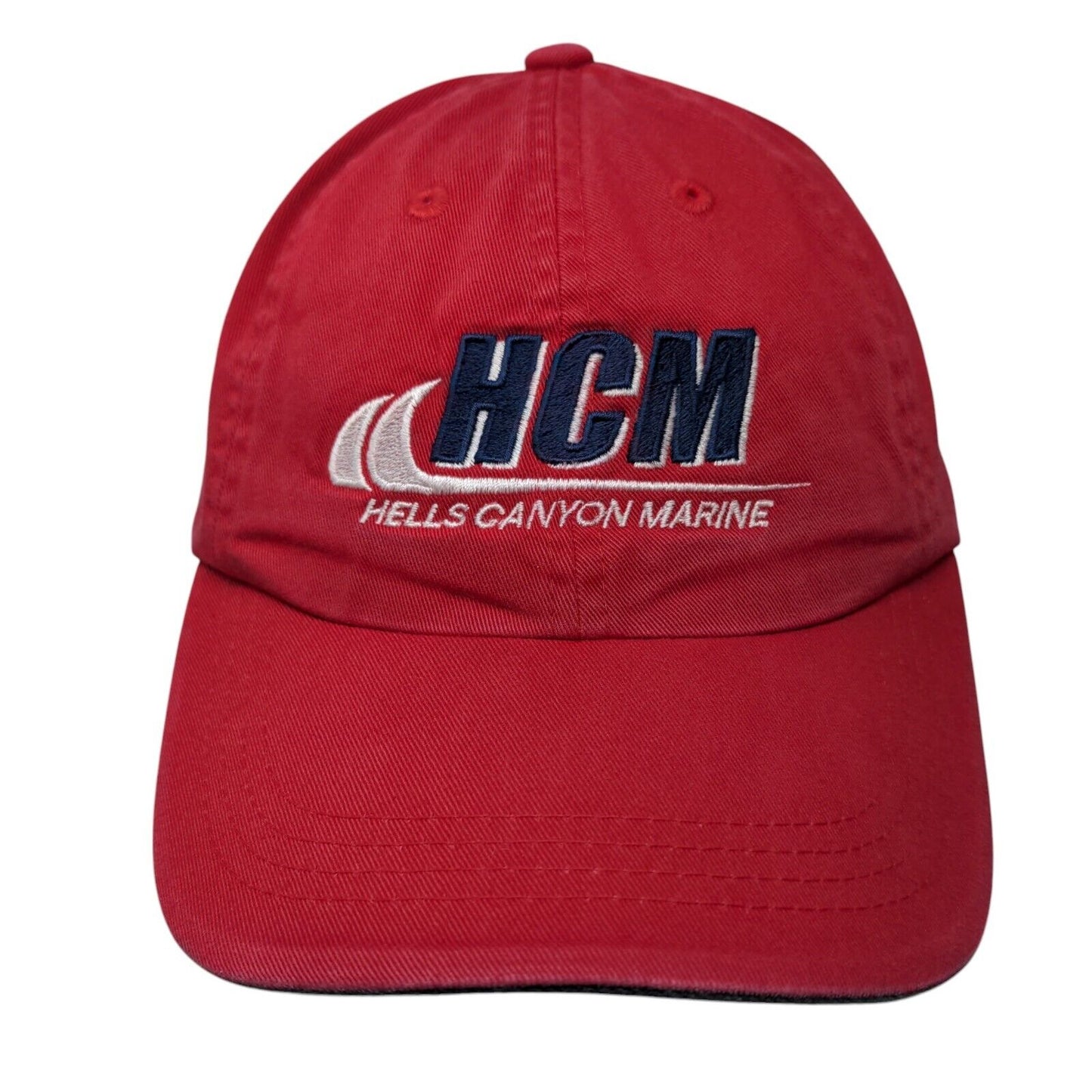 HCM Hells Canyon Marine Strapback Hat Red One Size Embroidered 6 Panel