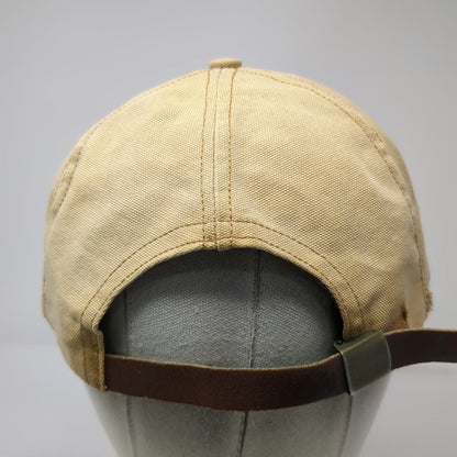 P-Tag Baseball Cap Hat Beige American Flag Patch USA Made Slideback Vintage