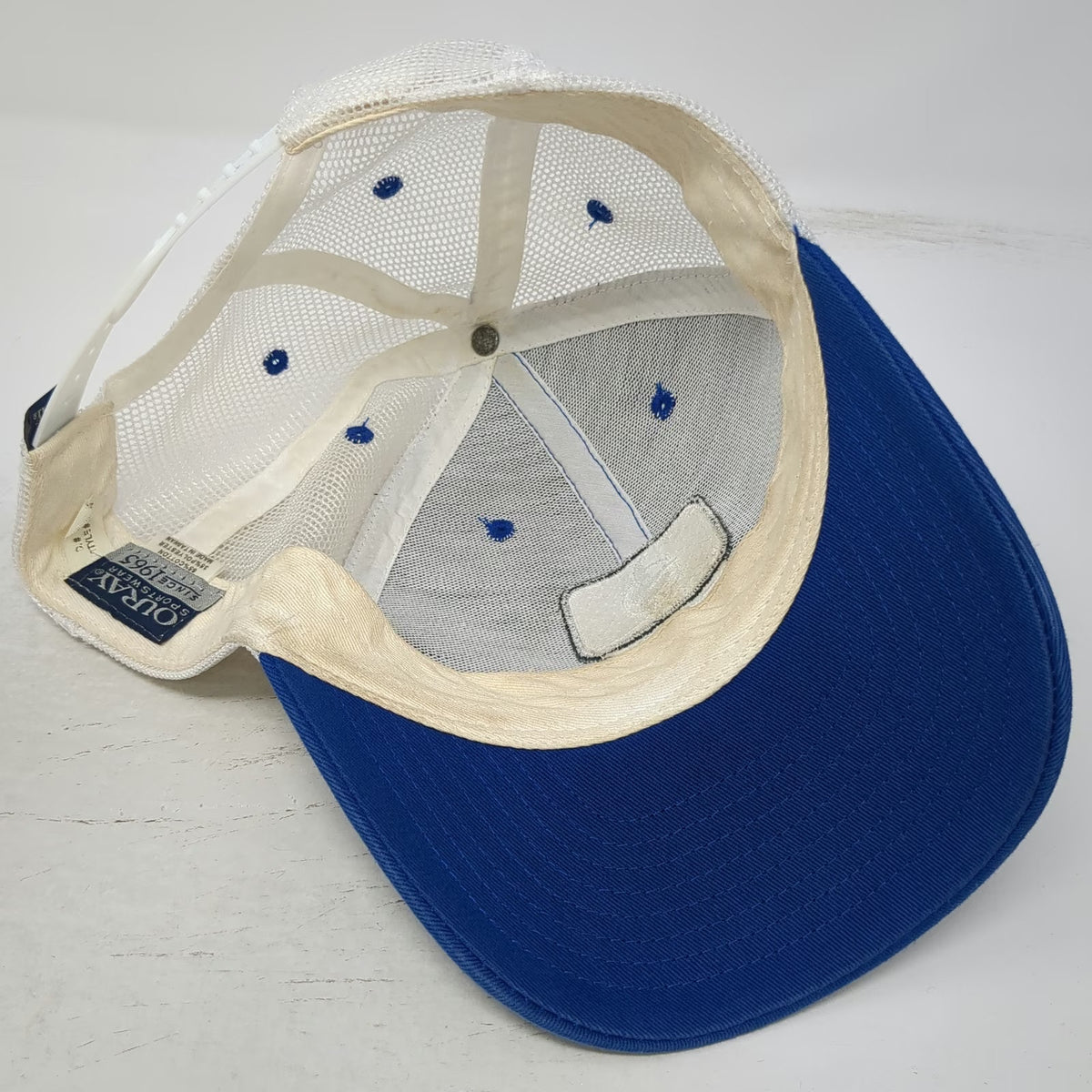 Ouray Silver Creek Outfitters Fishing Trucker Hat Blue White One Size Snapback