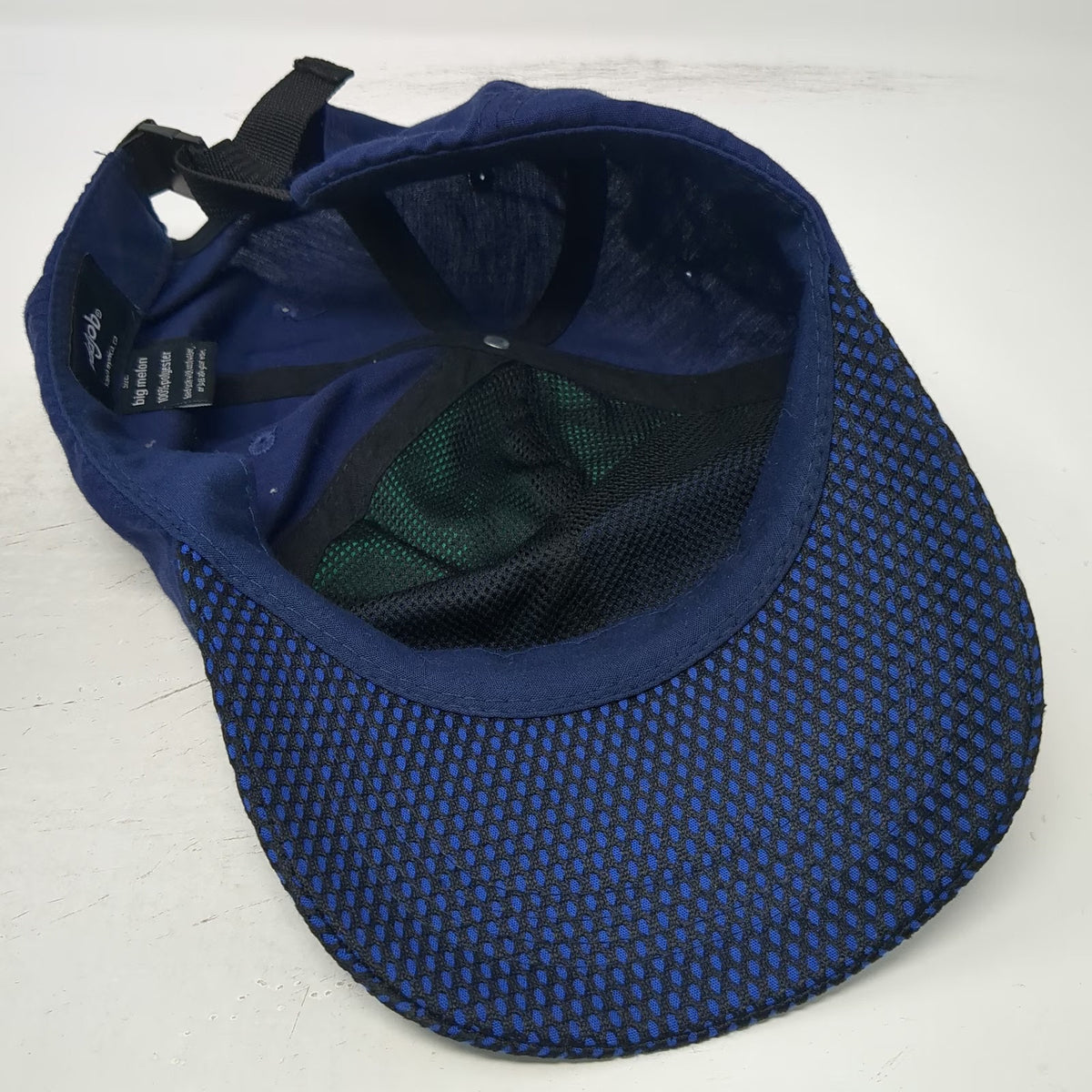 oddjob Baseball Cap Blue Green OSFM Mesh Brim Strapback Polyester Colorblock hat