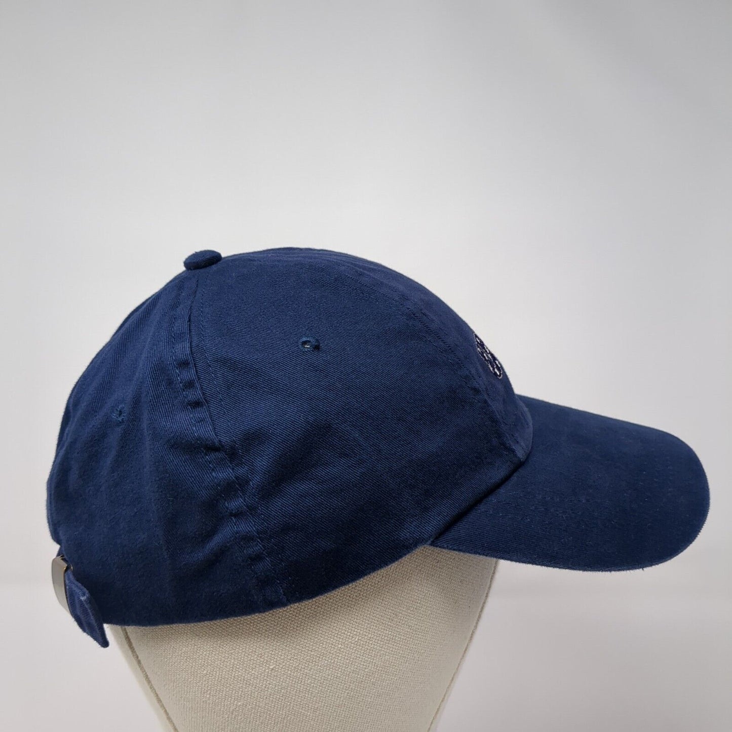 USA Slideback Hat Blue One Size Adjustable Embroidered Patriotic 6 Panel Cotton