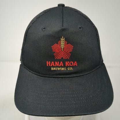 Hana Koa Brewing Co Trucker Hat Black One Size Mesh Back Snapback Craft Beer