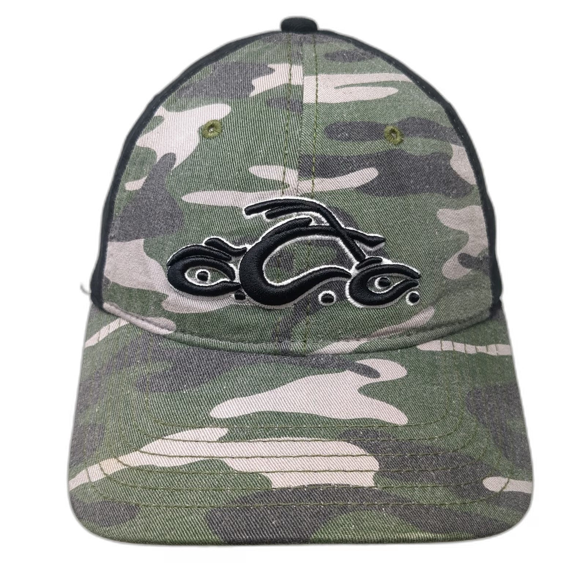 Bio-Domes Orange County Choppers Baseball Cap Green Black Camo One Size Hat Flex