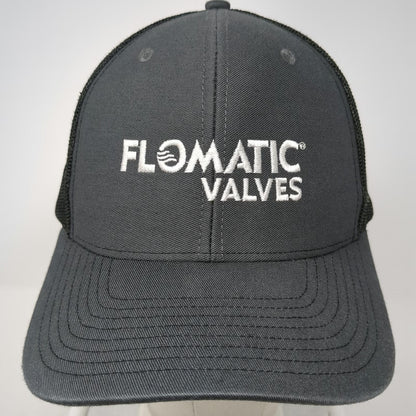 Richardson Trucker Hat Gray One Size Flomatic Valves Mesh Snapback Embroidered