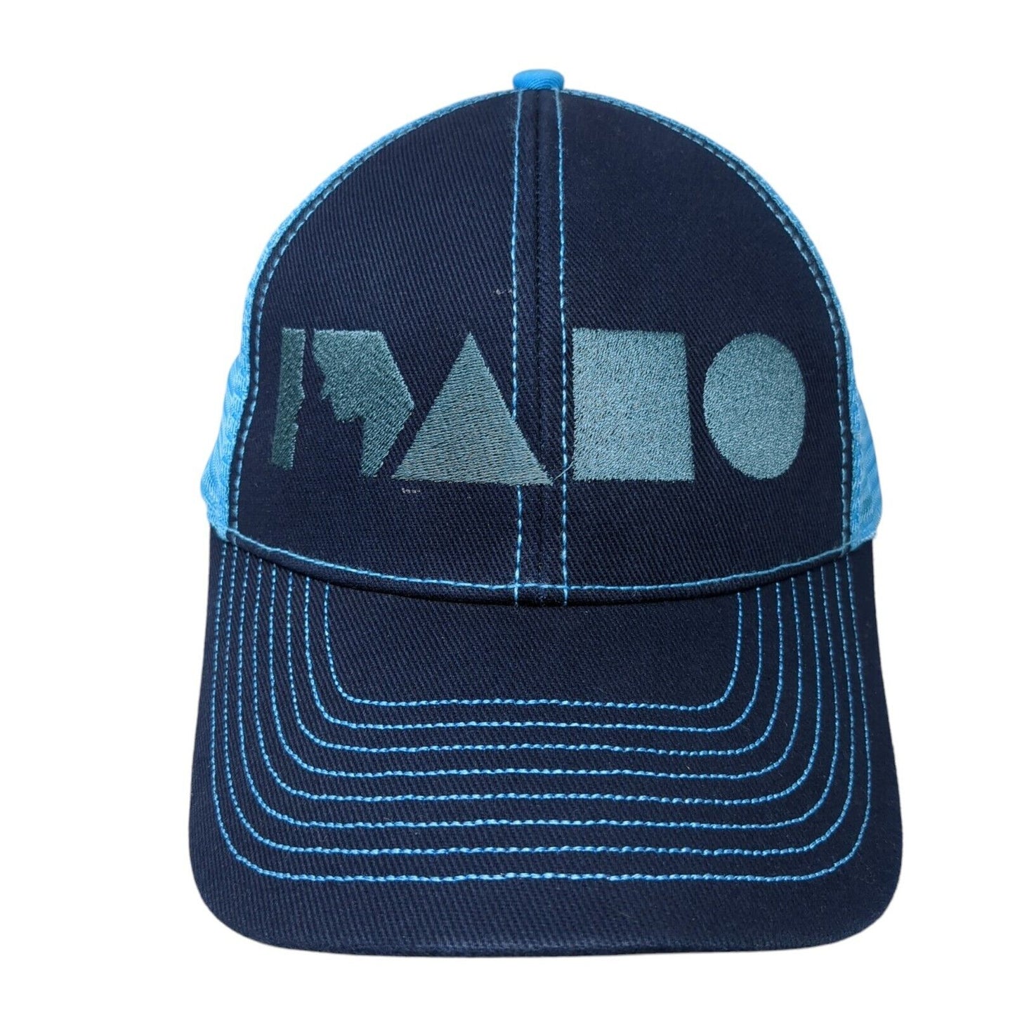 Idaho Strapback Trucker Hat Blue One Size Adjustable Embroidered Mesh Back