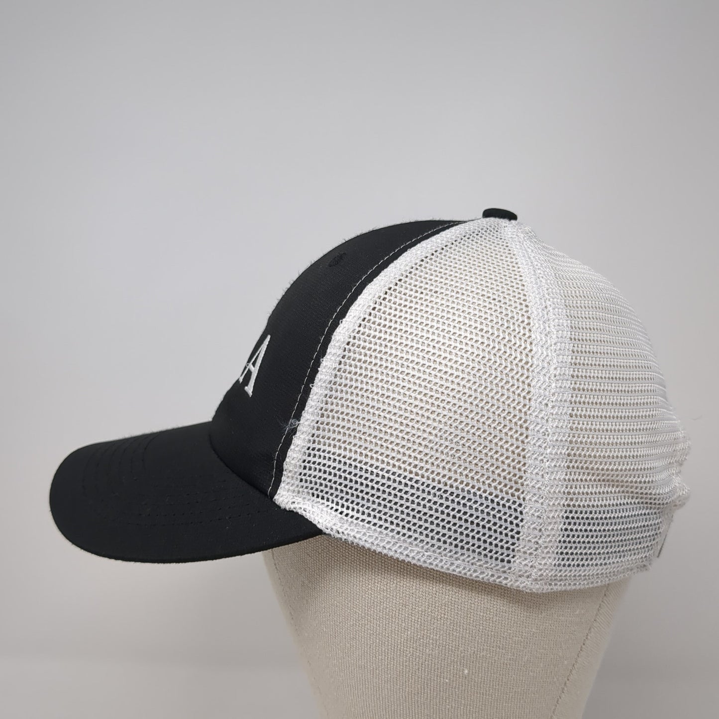 AJGA Snapback Trucker Hat Black OS Adjustable Embroidered Mesh Back Imperial