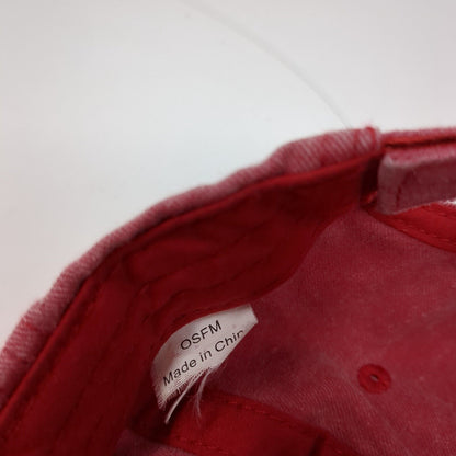 Unbranded Strapback Hat Red One Size Solid Adjustable Blank Vent Holes