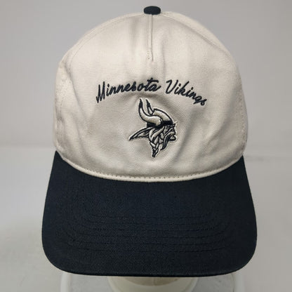 Minnesota Vikings NFL '47 5 Panel Beige Black One Size Snapback Hat Script Logo