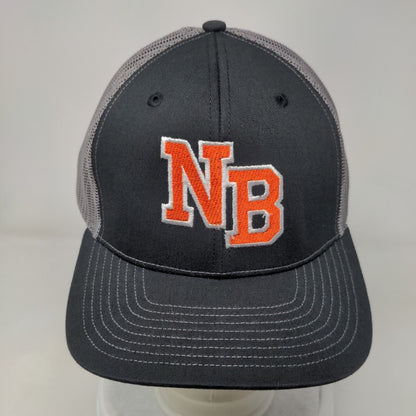 NB Snapback Mesh Back Trucker Hat Black One Size Embroidered Colorblock