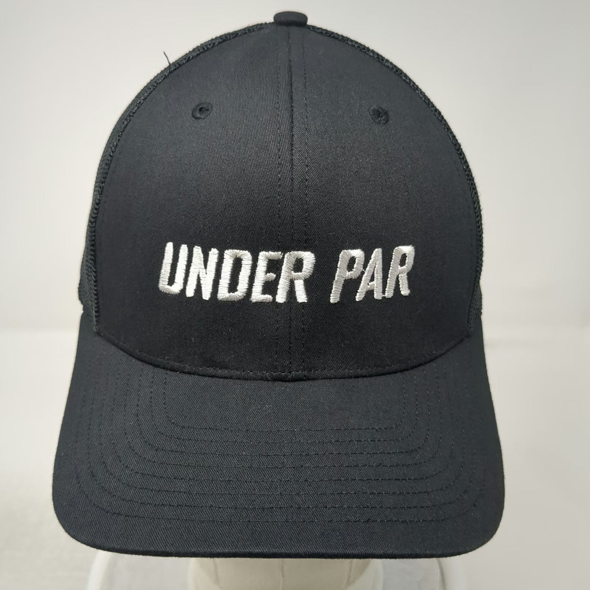 Richardson Trucker Hat Black One Size Under Par Over Par I'D Golf IGA Mesh