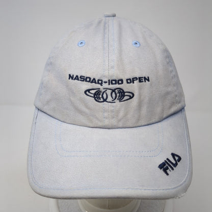Nasdaq-100 Open Slideback Baseball Cap Blue One Size Adjustable Embroidered FILA