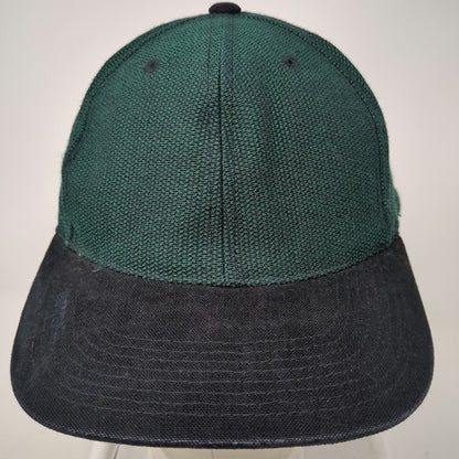Luna Pier Baseball Cap Green Black One Size Two Tone Textured Hat Slideback