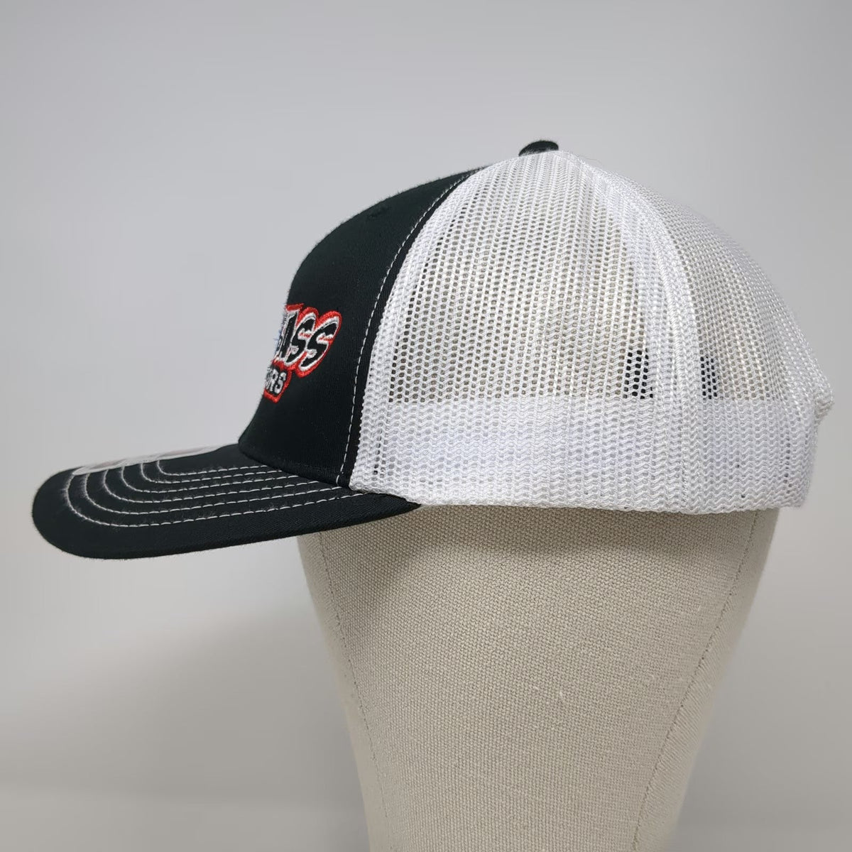 Otto Trucker Hat Black One Size Mesh Back Snapback RB Bass Outdoors Fishing Bass