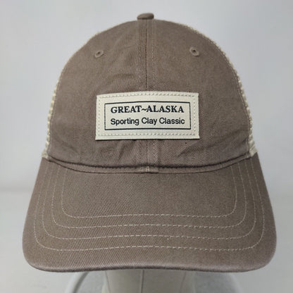 Great Alaska Sporting Clay Classic Snapback Trucker Hat Tan M/L Mesh Back
