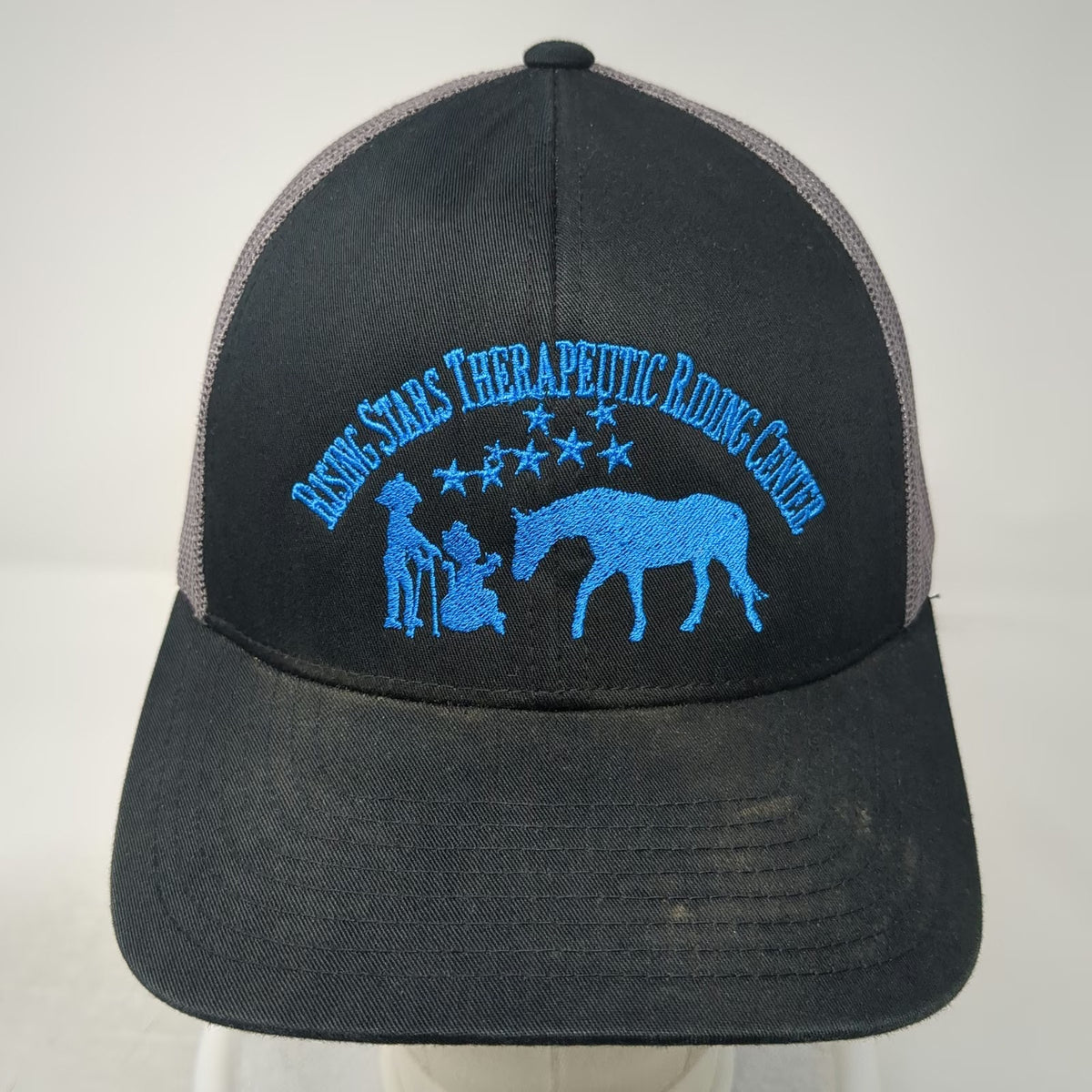 Pacific Headwear Trucker Hat Black One Size Snapback Mesh Horse Riding Center