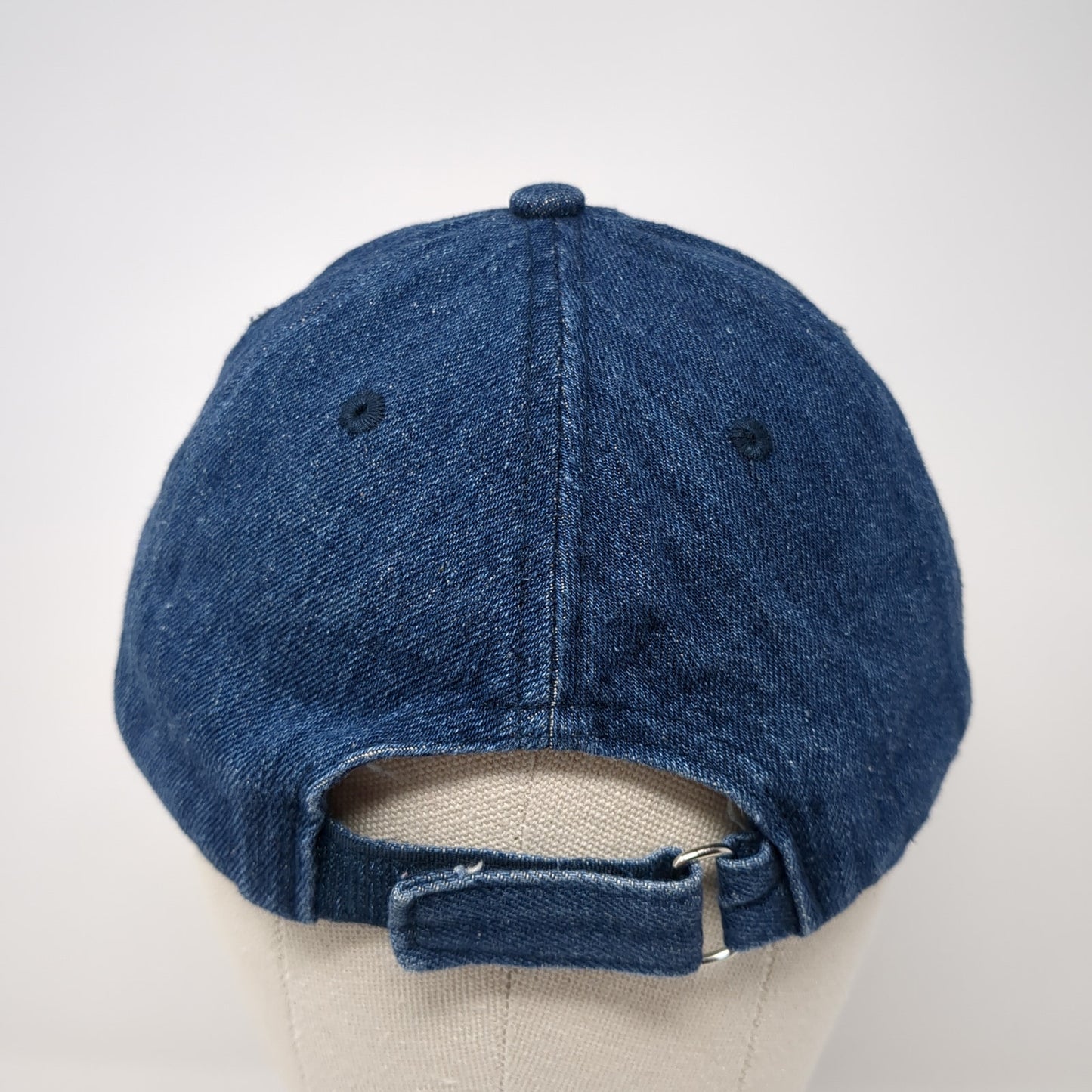 Unbranded Strapback Hat Solid Blue One Size Adjustable Denim Blank