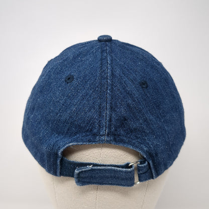 Unbranded Strapback Hat Solid Blue One Size Adjustable Denim Blank