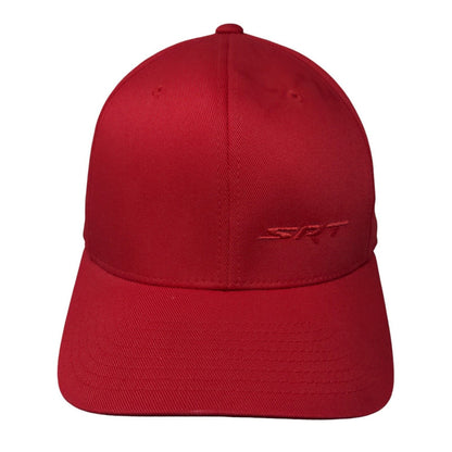 SRT Fitted Hat Red Size L/XL Flexfit Embroidered Vented Holes 6 Panel Yupoong