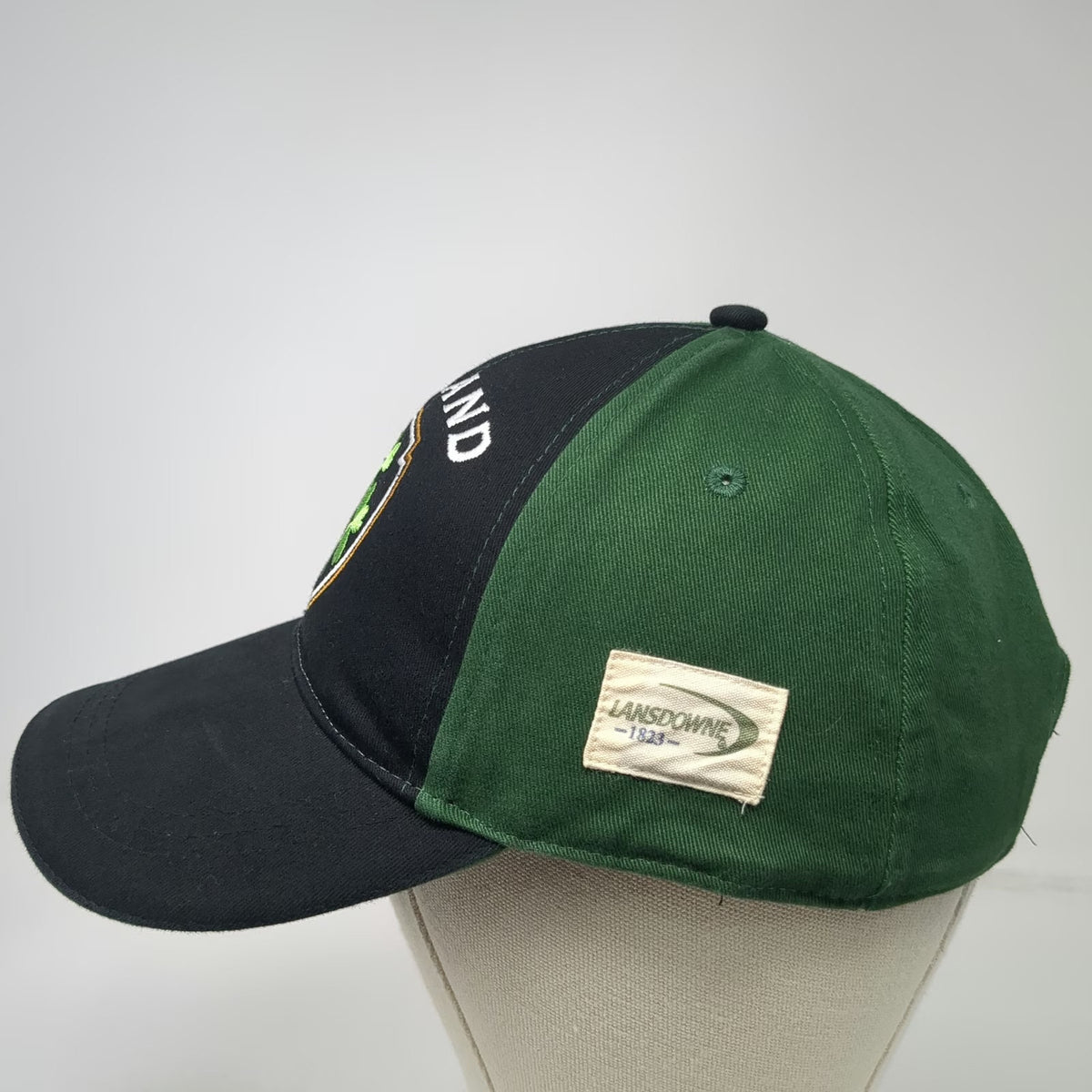 Lansdowne Ireland Shamrock Baseball Cap Black Green One Size Slideback Hat