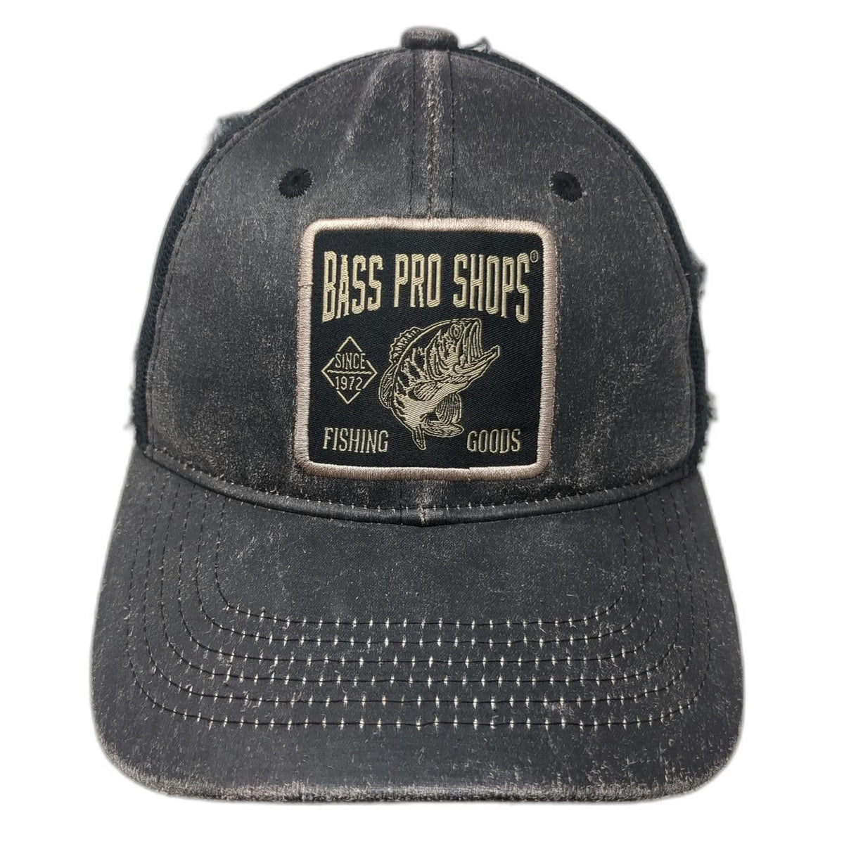 Bass Pro Shops Trucker Hat Gray One Size Mesh Back Patch Graphic Fishing Goods