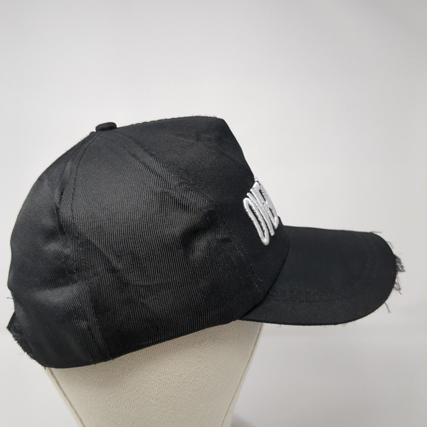 Over The Hill Strapback Hat Black One Size Adjustable Embroidered