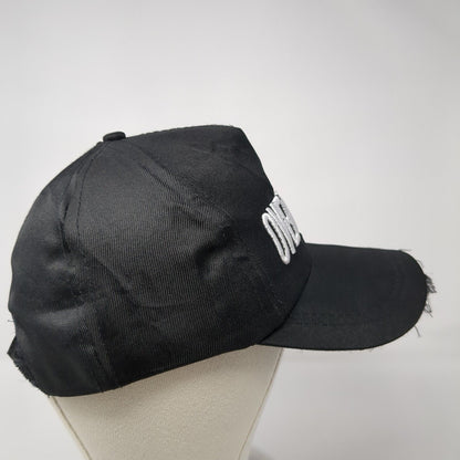 Over The Hill Strapback Hat Black One Size Adjustable Embroidered