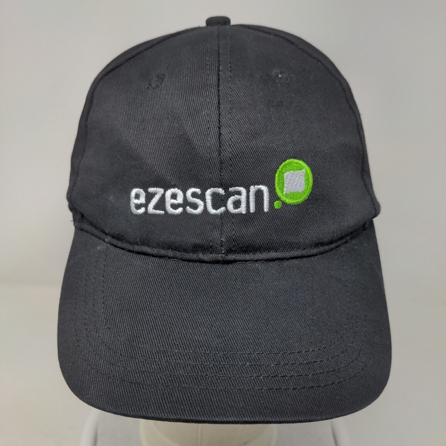 Ezescan Strapback Hat Black One Size Embroidered Adjustable 6 Panel