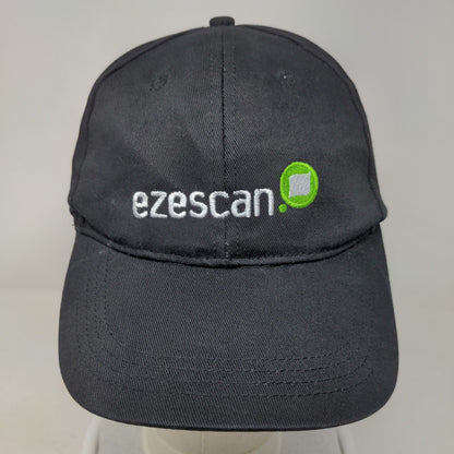 Ezescan Strapback Hat Black One Size Embroidered Adjustable 6 Panel