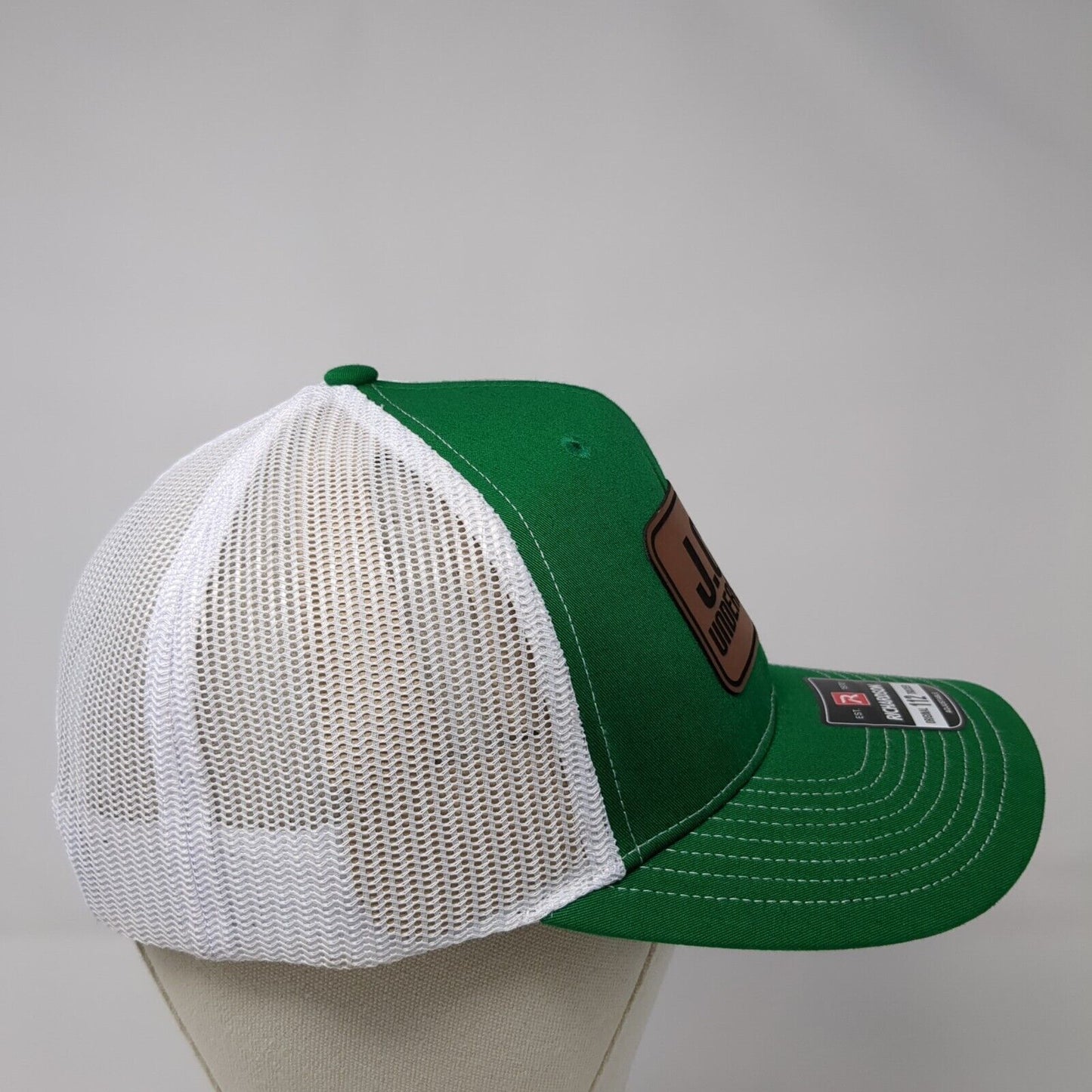 J.C.A. Underground Snapback Trucker Hat Green OS Adjustable Mesh Back Richardson