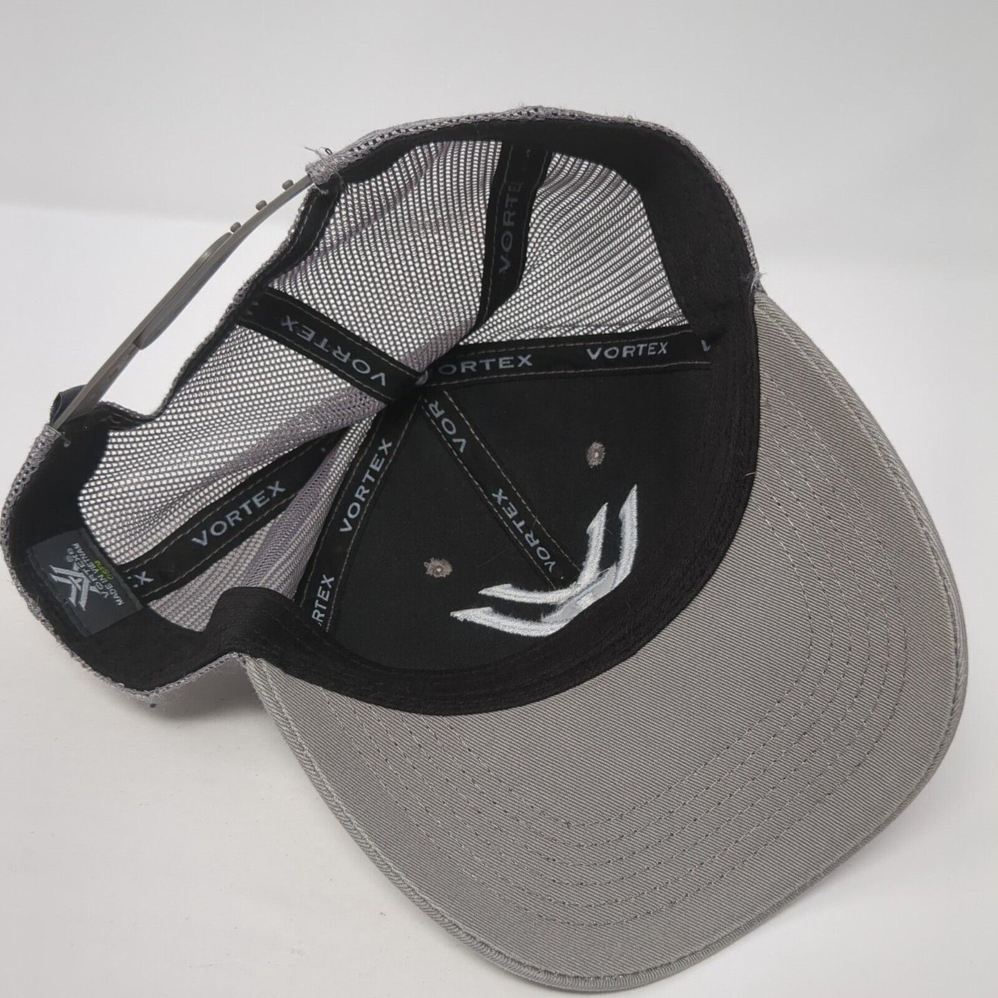 Vortex Snapback Trucker Hat Gray One Size Adjustable Mesh Back 6 Panel
