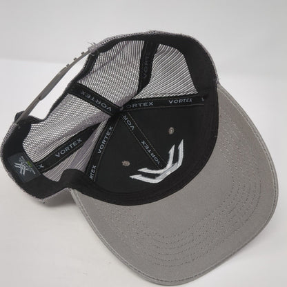 Vortex Snapback Trucker Hat Gray One Size Adjustable Mesh Back 6 Panel
