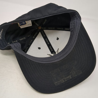 Hurley Baseball Cap Black XL Flexfit Raised Logo Embroidered 6 Panel Hat Curved