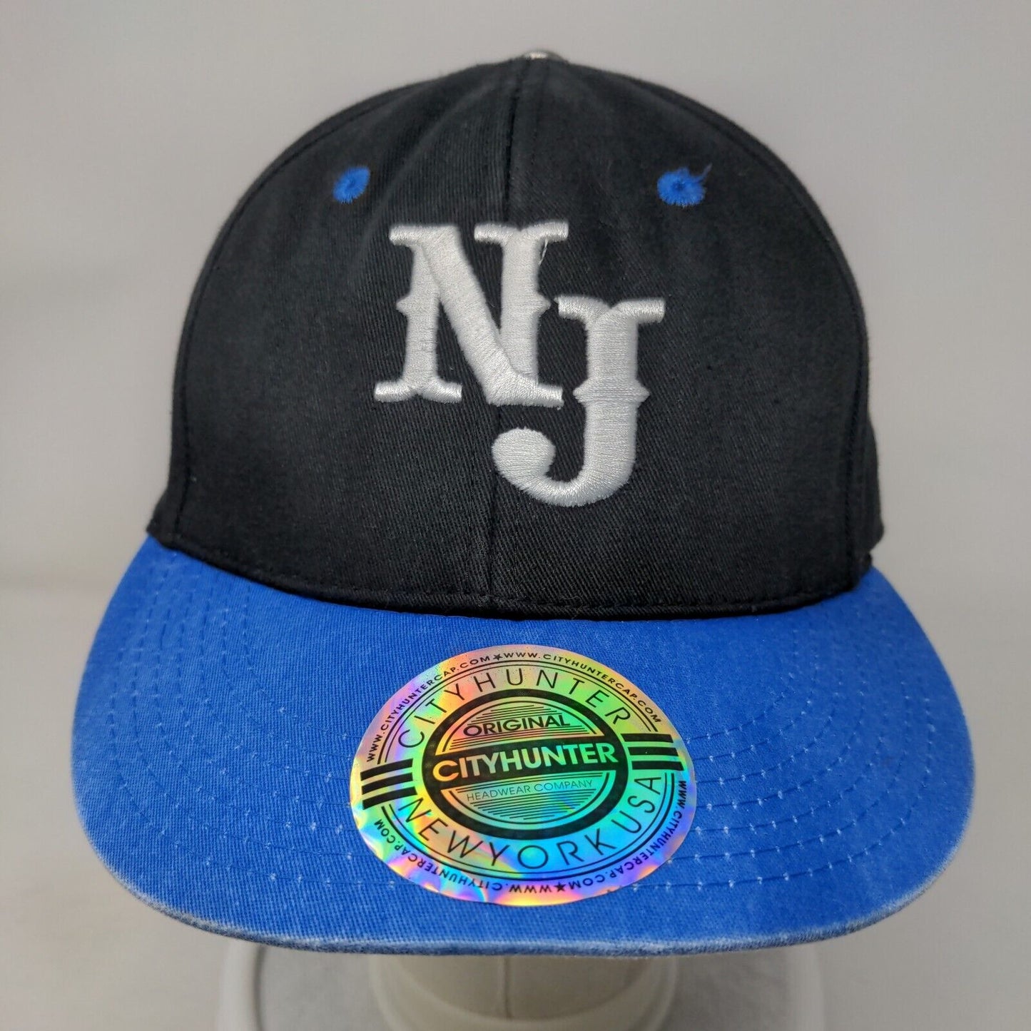 NJ New Jersey Snapback Hat Multicolor One Size Embroidered 6 Panel City Hunter