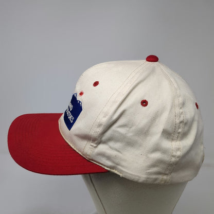 Headliner Snapback Hat White Red OSFM Sun Valley Idaho Potatoes Skier Mountain