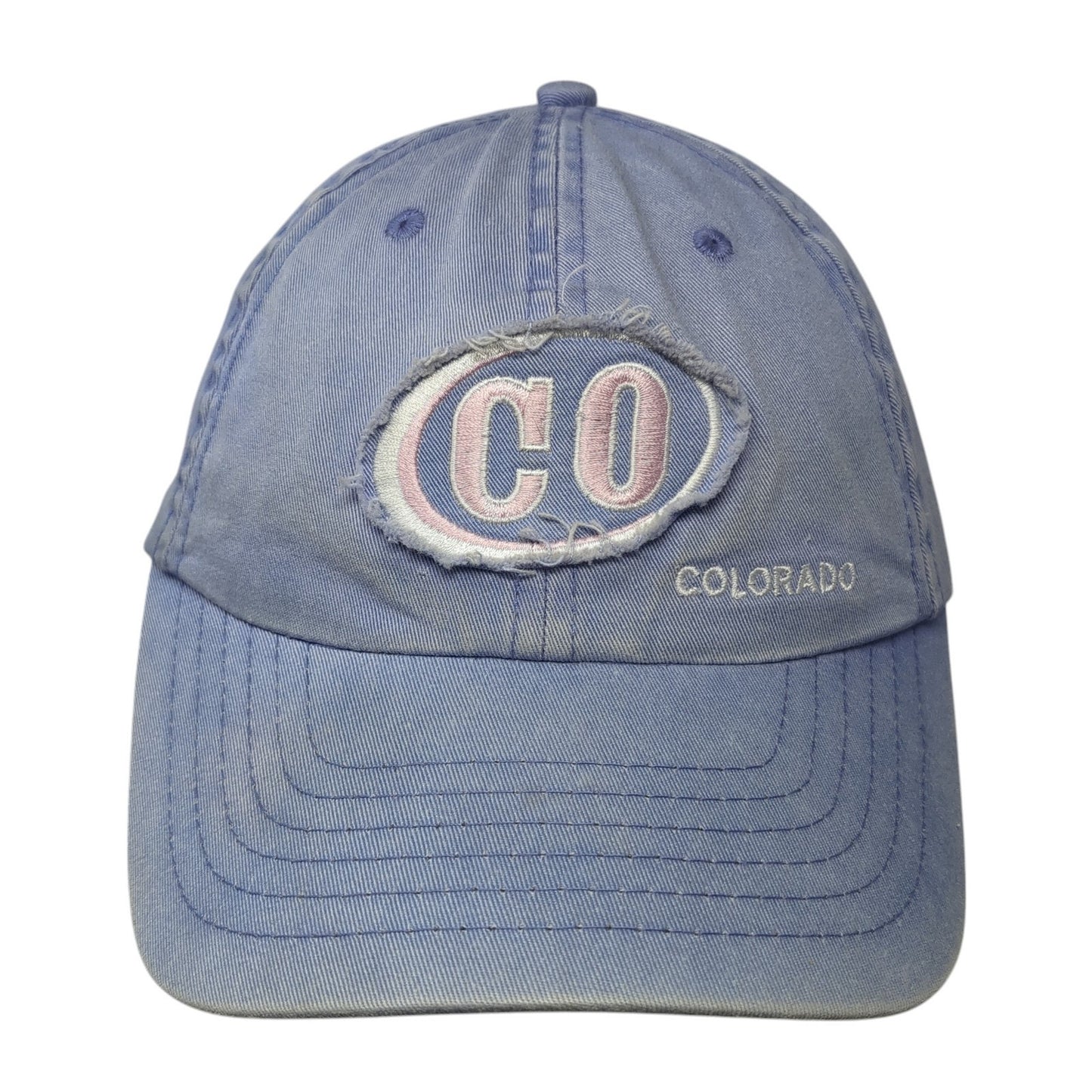 Colorado Strapback Baseball Cap Blue One Size Adjustable Embroidered Jhats