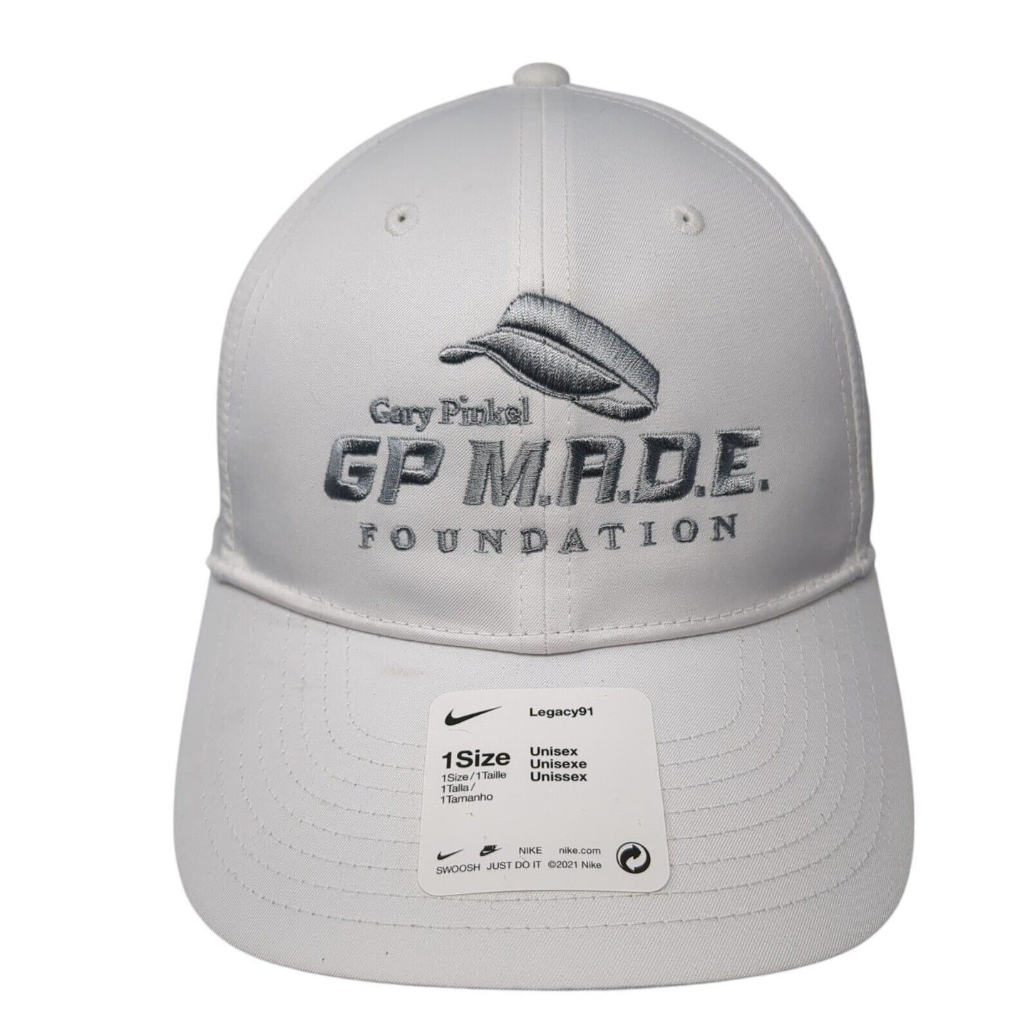 Gary Pinkel GP MADE Foundation Slideback Hat White OS Adjustable W/Tags Nike