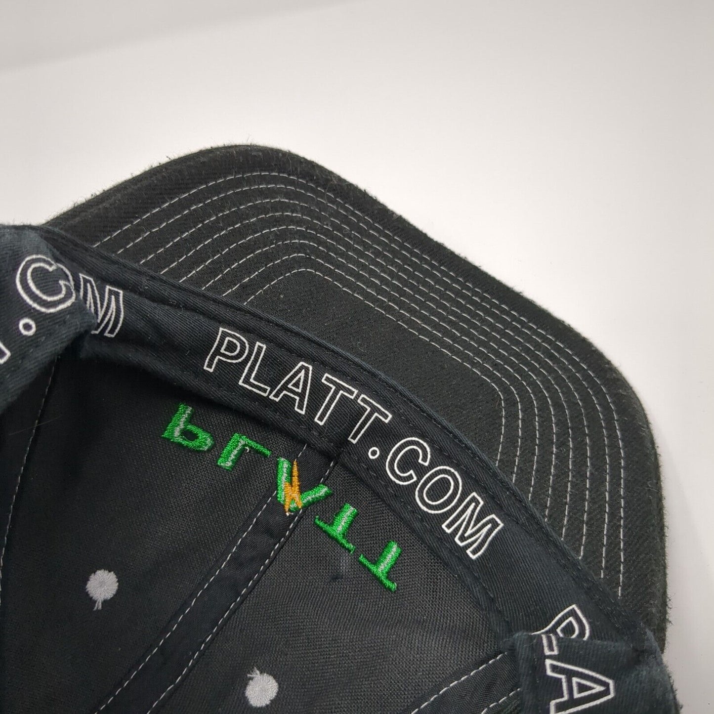 Platt Slideback Hat Black One Size Embroidered Adjustable Vent Holes