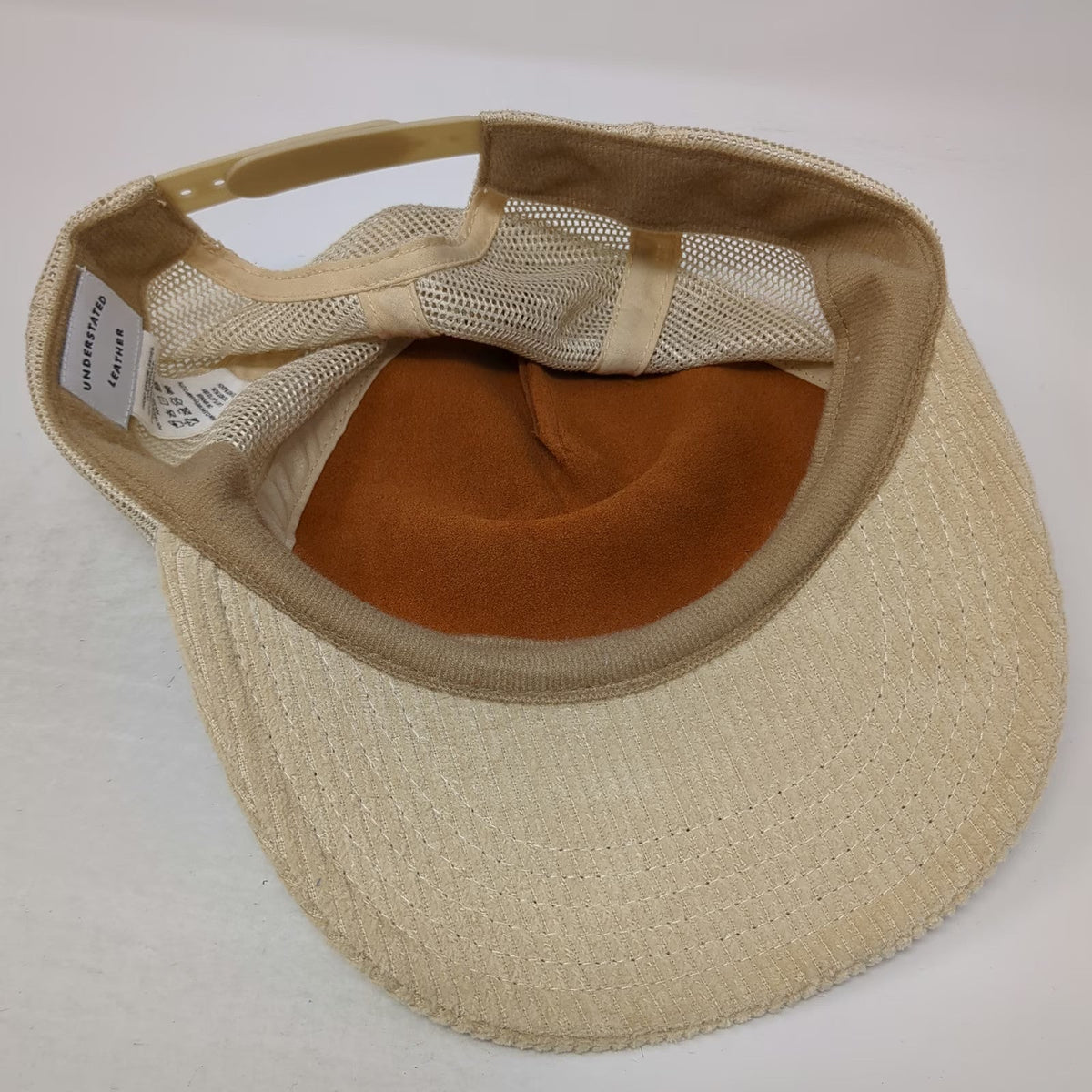 Understated Leather Trucker Hat Brown One Size Leather Mesh Snapback Desert Sun