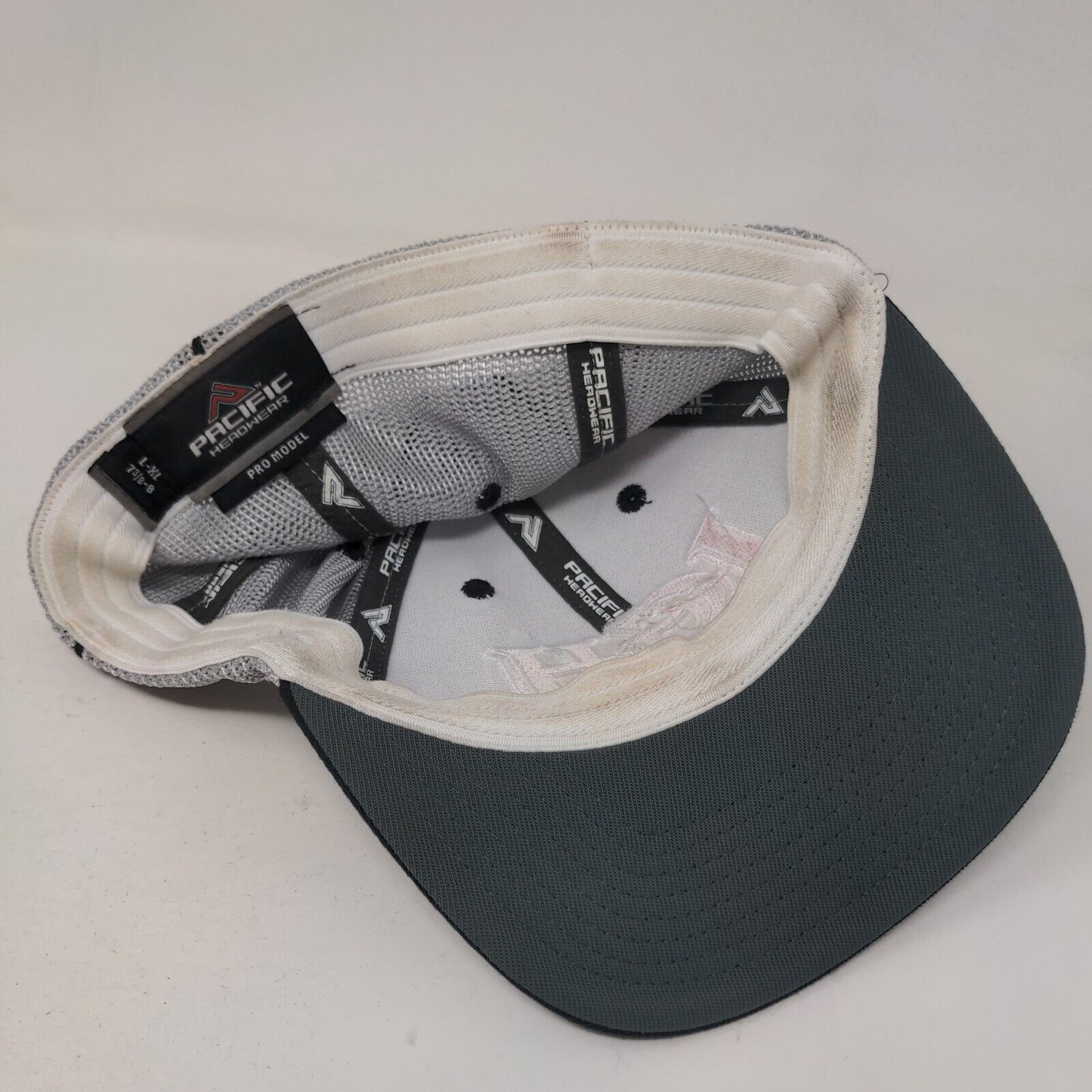 IGH Fitted Trucker Hat Gray L/XL Embroidered Pro Model Mesh Pacific Headwear