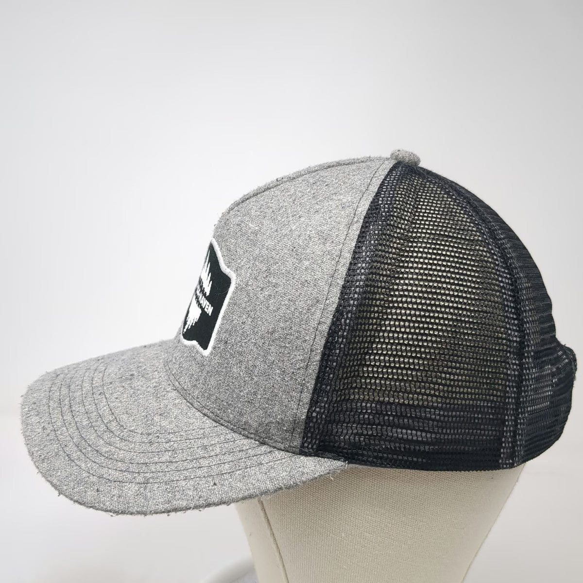 HJ Promotions Gray Trucker Hat One Size Camp Ida-Haven Wool Blend Snapback Logo