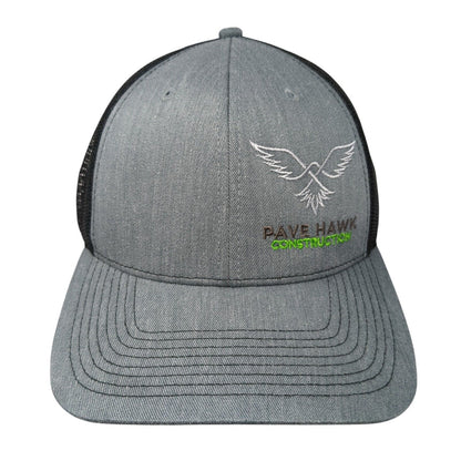 Pave Hawk Construction Snapback Mesh Back Trucker Hat Gray One Size